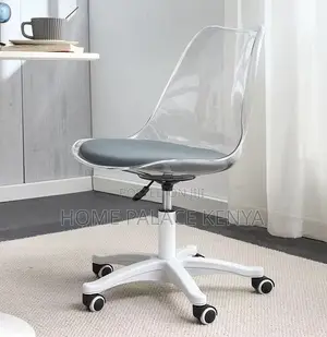 Plastic Chair; Mobile Transparent Vanity Stool