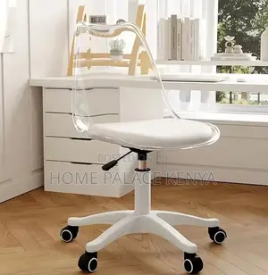 Plastic Chair; Mobile Transparent Vanity Stool