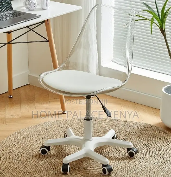 Plastic Chair; Mobile Transparent Vanity Stool