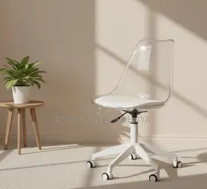 Plastic Chair; Mobile Transparent Vanity Stool