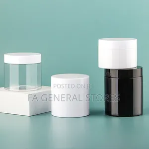 Plain White Pet Jar With White Lids