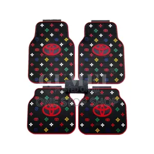 5_piece Rubber Car Mats With Lv Logo Multicolored Floral Pattern