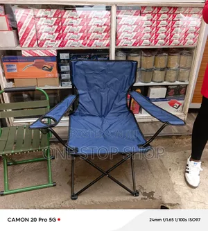 Collapsible Camping Seat Made With Steel Frame Oxford Canvas Fabric
