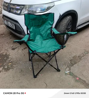 Camping Seat Scissor Style Folding Metallic Frame Durable Polyester