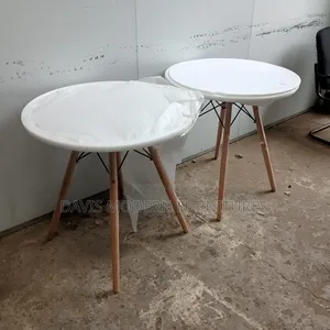 Two Small White Round Side Table