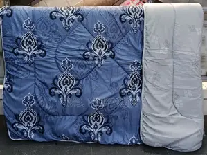 Blue and Grey Patterned Duvet Set Ft a Reversible Design