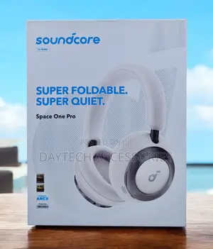 The Anker Soundcore Space One Pro Wireless Headphones in Cream White