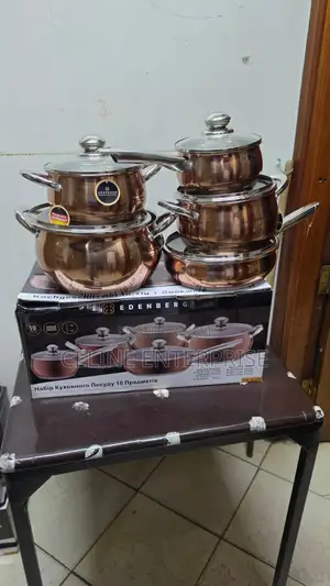 10 Pieces Gold Edenburg Eb-2423 Stainless Steel Cookware Set