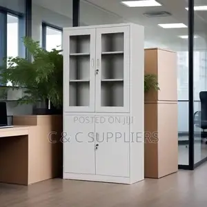 2-Door Half Glass Document Cabinet