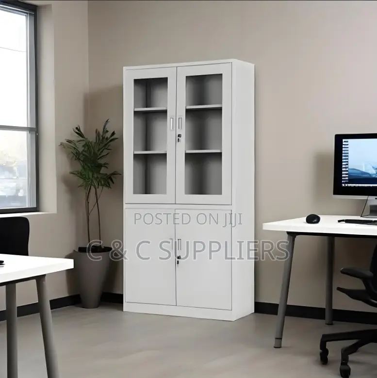 2-Door Half Glass Document Cabinet
