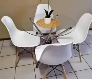 Outdoor Balcony  Transparent Glass Table Set