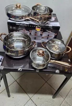 10 Pieces Gold Stainless Steel Edenberg Eb-2422 Cookware Set