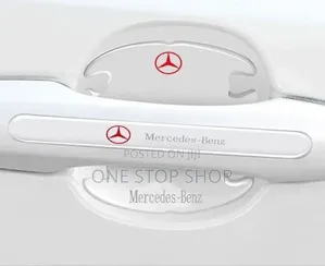 4 Mercedes Door Handle Curved Cup Protector Strips+4 Handle Long Strip