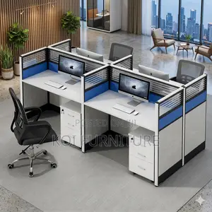 Office Workstation; Modular Four Users Modern Office Workstation