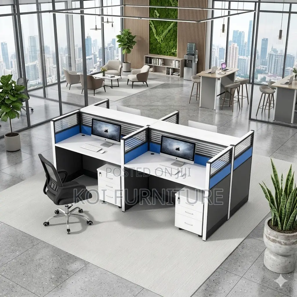 Office Workstation; Modular Four Users Modern Office Workstation