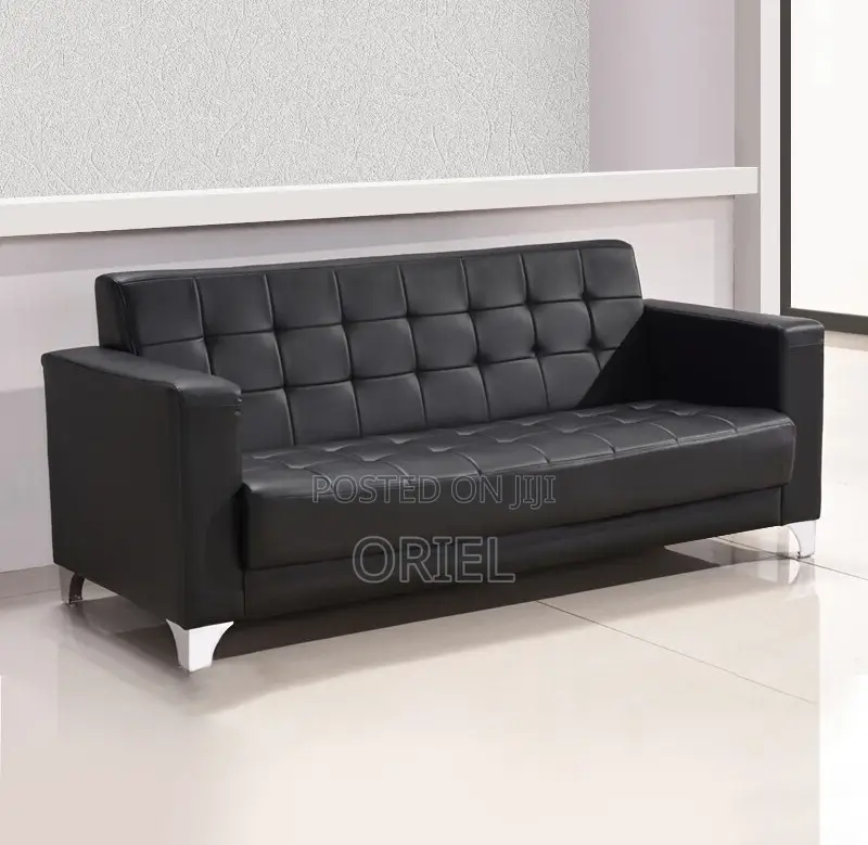 Office Sofa : 5-Seater Executive Office Leather Padded Reception Sofa