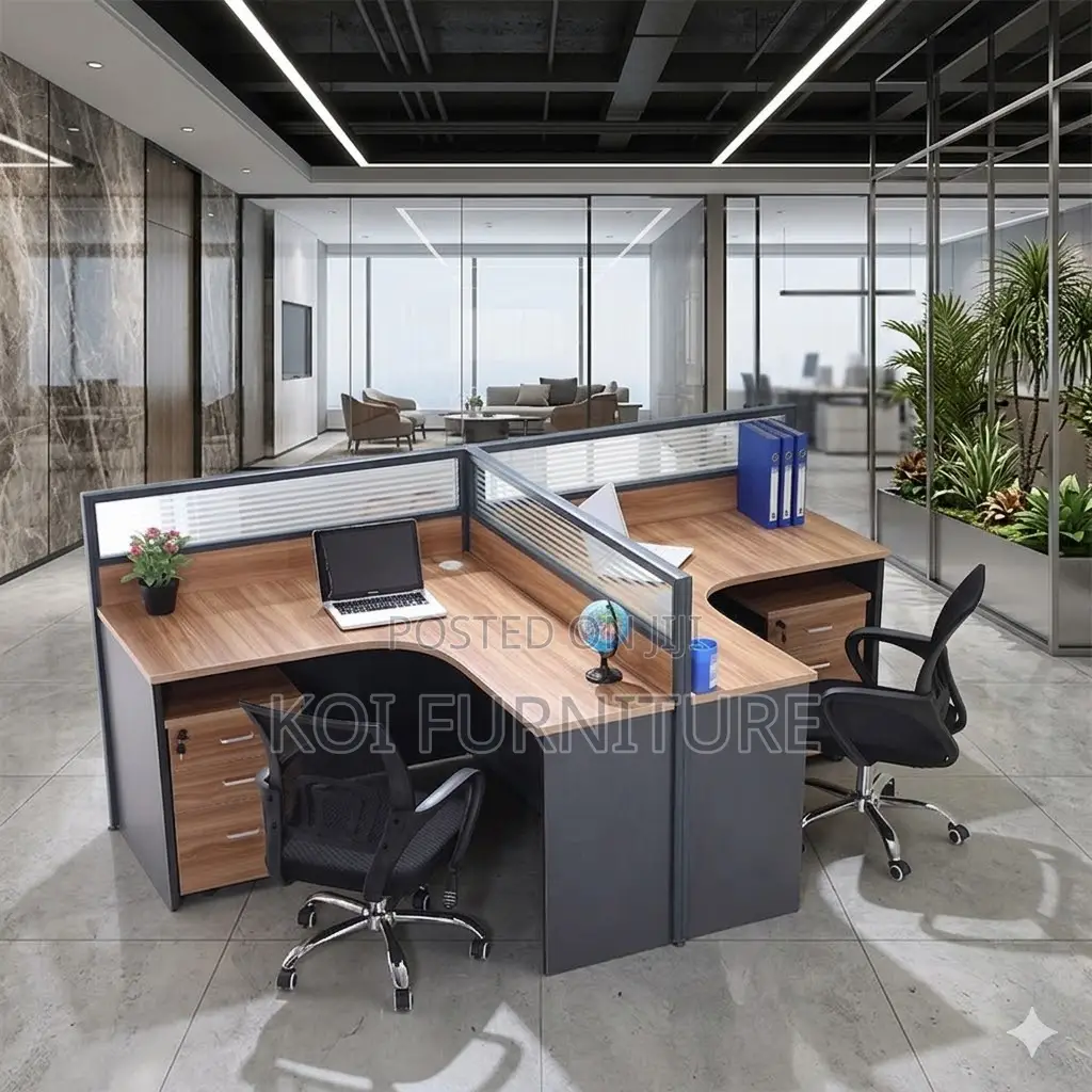 Office Workstastion; 4 Users Creative Wooden Computer Workstation Desk