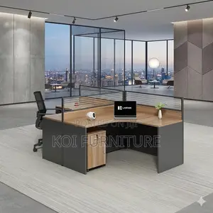Office Workstastion; 4 Users Creative Wooden Computer Workstation Desk