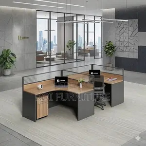 Office Workstastion; 4 Users Creative Wooden Computer Workstation Desk