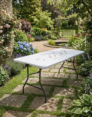 Home Table; White Foldable Home Outdoor Gardens Training Table