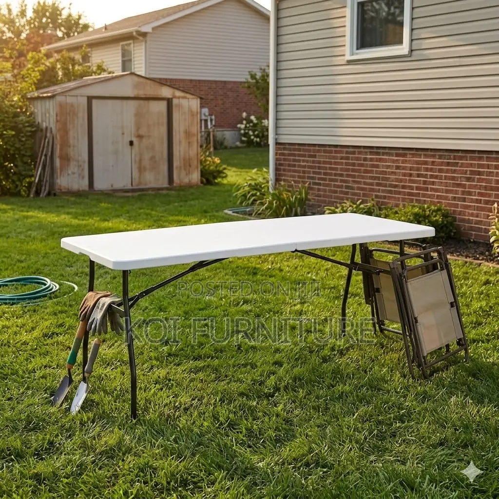 Home Table; White Foldable Home Outdoor Gardens Training Table