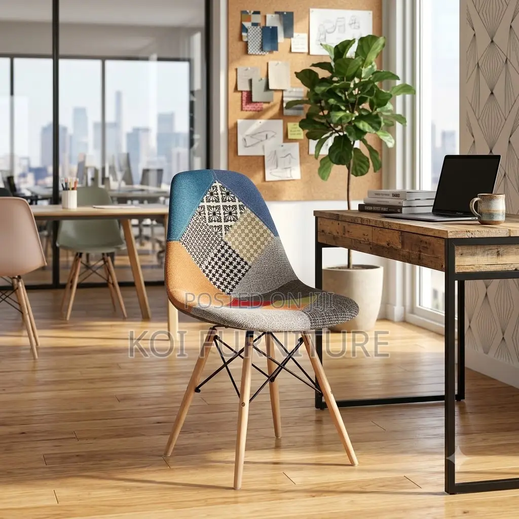 Dining Chairs; Multi Colored Eames Brandeen Dining Chairs