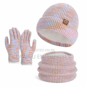 Knitted Hat Scarf Gloves