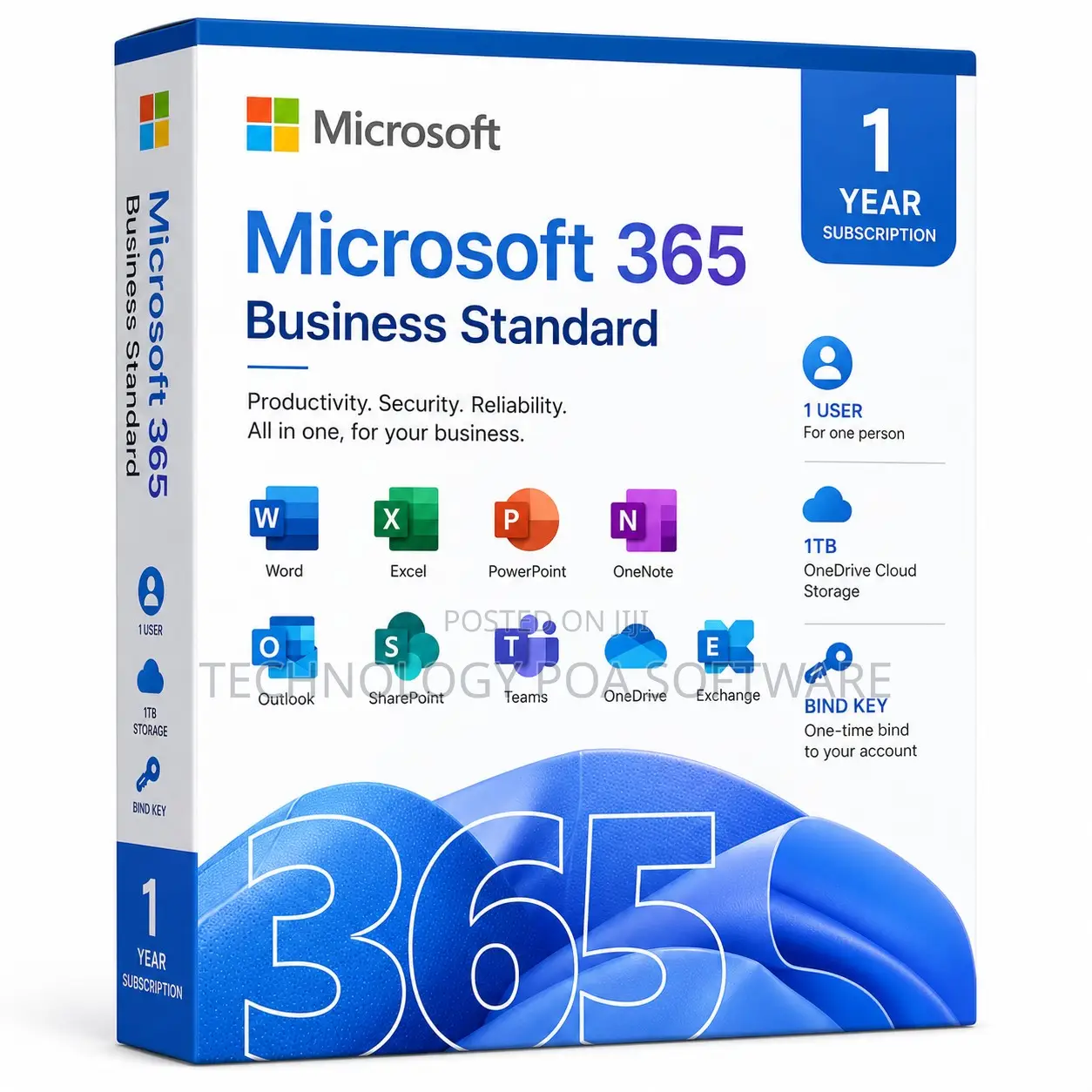 Microsoft 365 Business Standard 1tb 1 Year 1 User Bind Key
