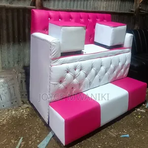 Pedicure Seat, 2 Seater With 2 Squre Poufs 