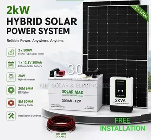 2kw Inverter - 300ah Lithium Battery - (2)500w Solar Free Installation