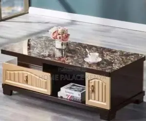 Coffee Table: Brown Marble Top Multi Functional Table