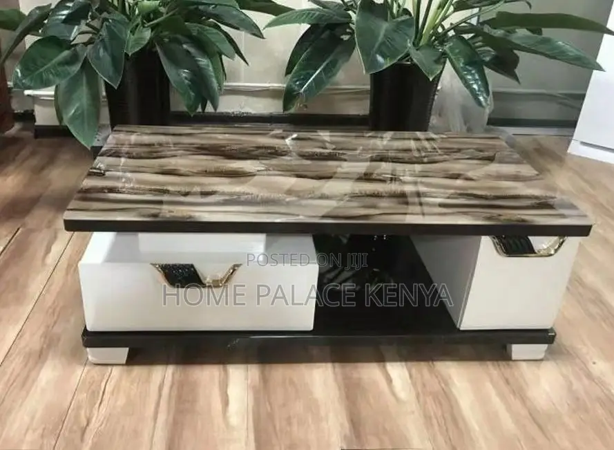 Coffee Table: Brown Marble Top Multi Functional Table