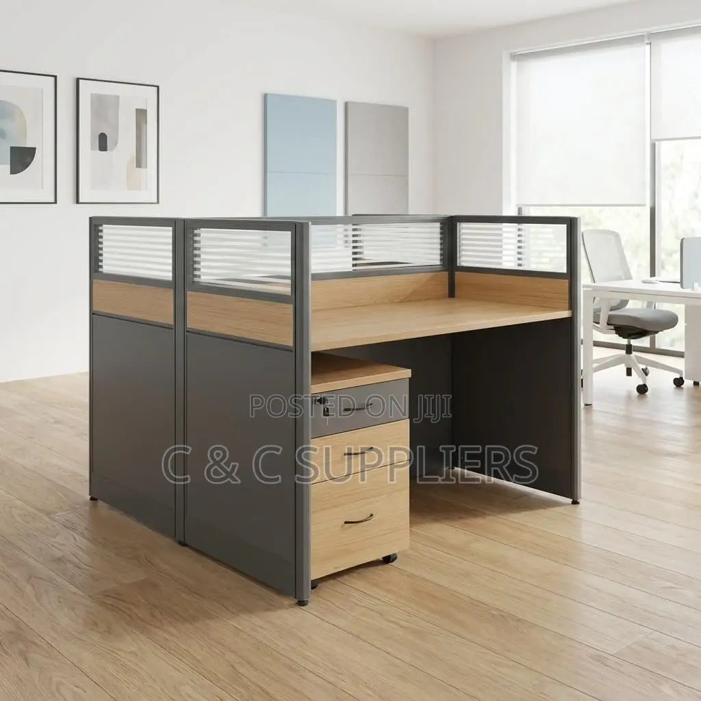 2-Way Modular Workstation – Brown