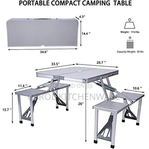 Portable Aluminium Picnic Table/ Foldable Camping Table With Chairs