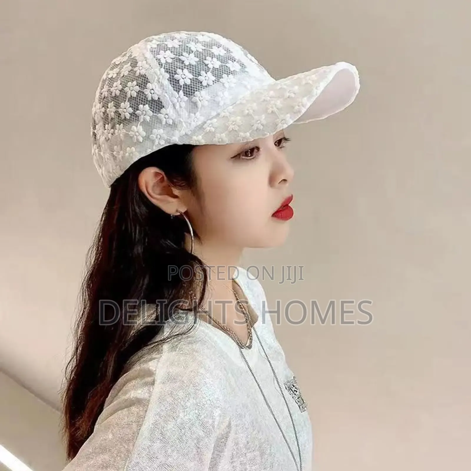 Lace Flower Thin Baseball Cap_st