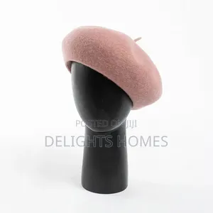 Pearl Beanie Hat Women's Autumn/Winter Wool Flannel Hat_st