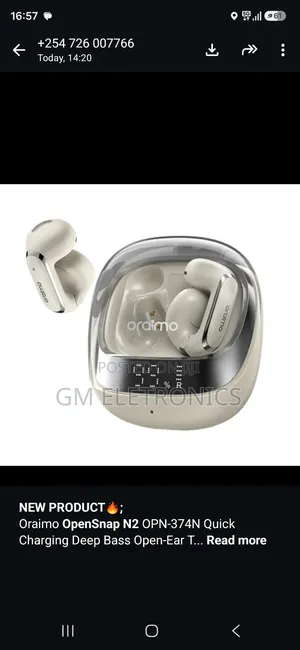 Oraimo Opensnap N2 Open-Ear Earbuds.