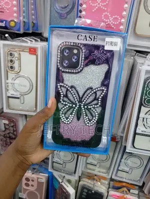 iPhone 11 Pro Max Striking Large Center Butterfly With Glitters Case