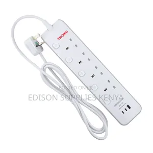 Tronic Extension Cables 4way 3 Usb Surge Protector Power Socket Outlet