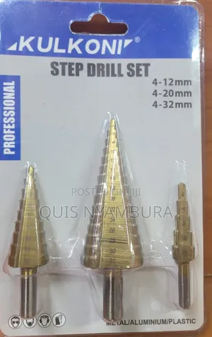 3pcs Step Drill Step/ Metal, Aluminum, Plastic Step Bit