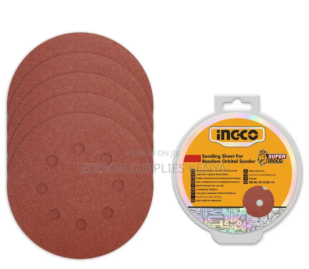 Sand Papers Ingco Sanding Sheets for Random Orbital Sander 50pcs