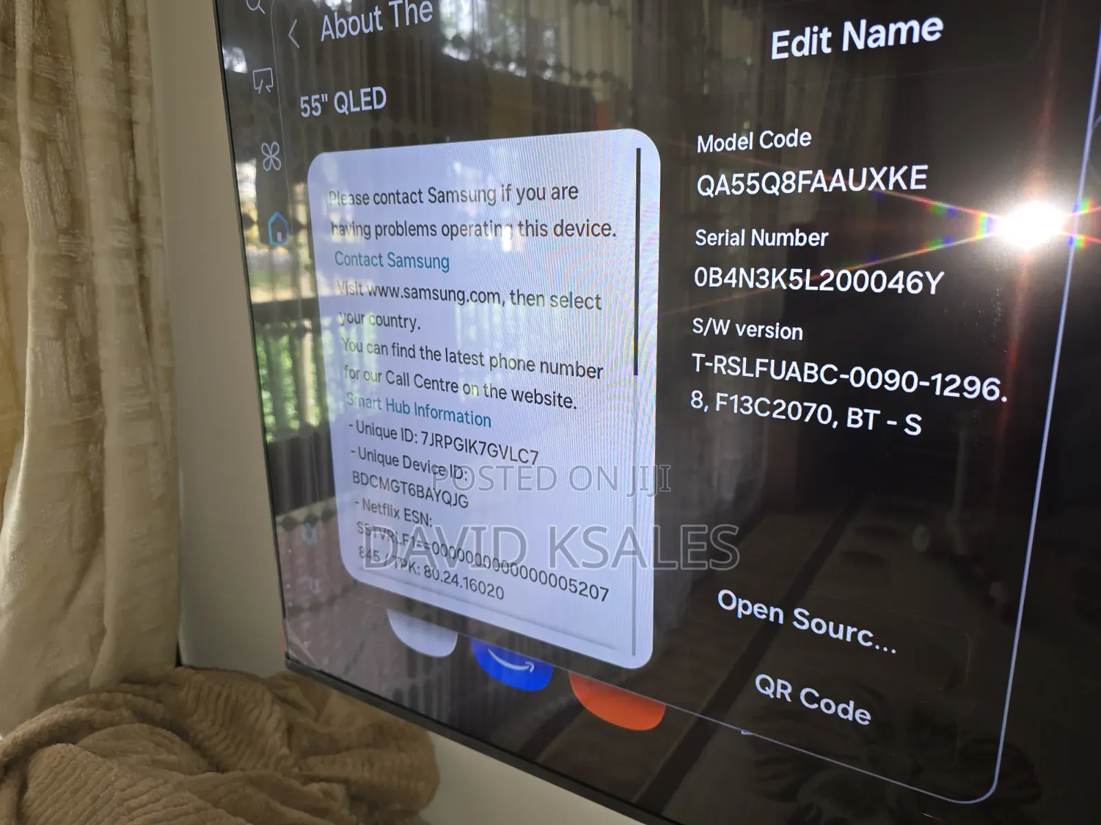 55 Inch Qled Samsung TV (Q8f)