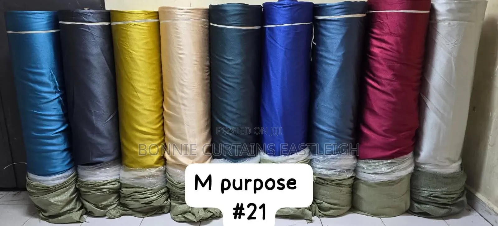 Green, Yellow, Black, White Curtains Materials