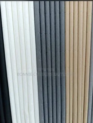 White, Green, Gray Curtains With Rings