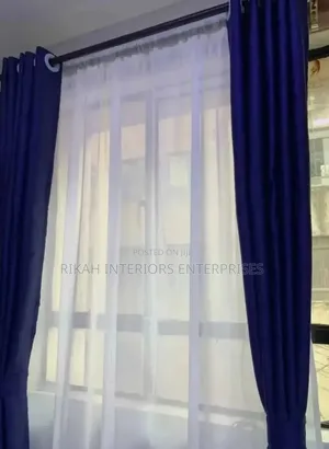 Blue Curtains Curtains With White Sheers Environmental Friendly