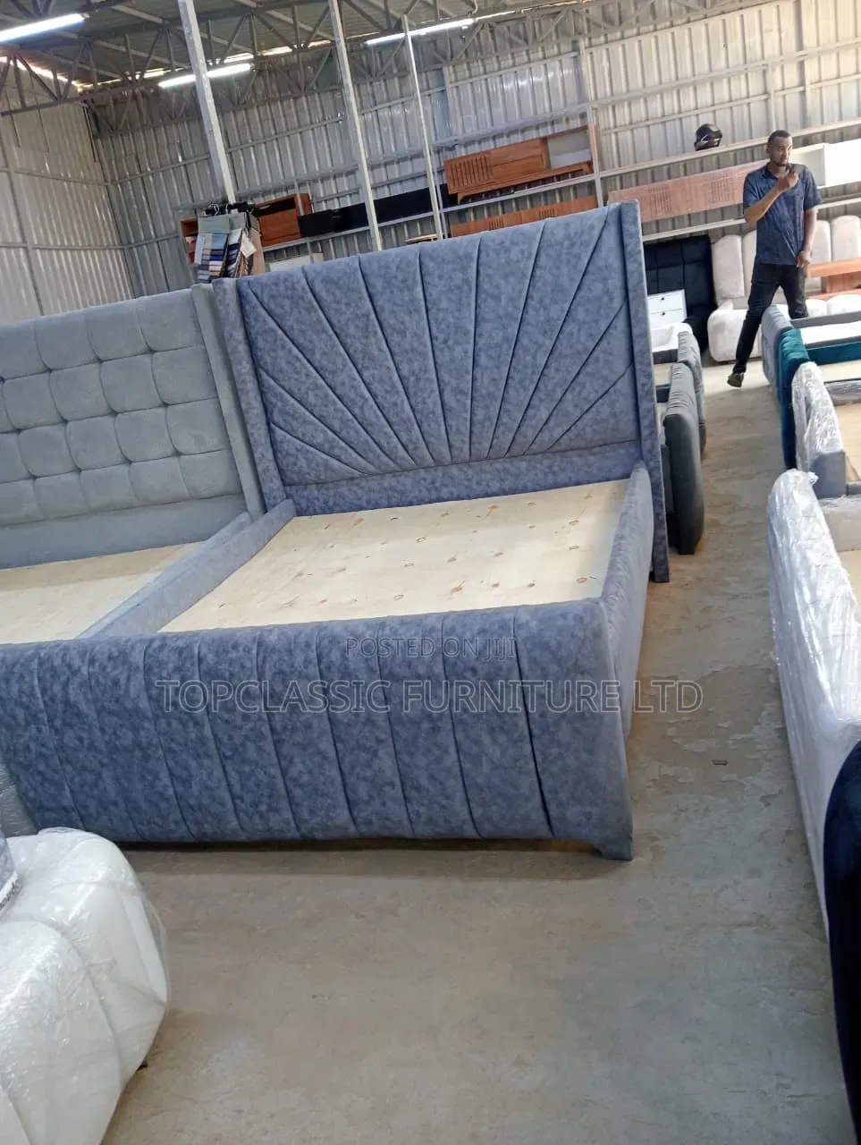 5x6 Bed v Shape Pattern Gray