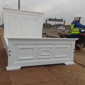 White Wooden Panel Bed 5 by 6