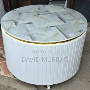 White Executive Modern Round Coffee Table