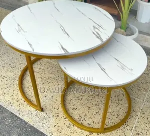 Black Nesting Coffee Table Marble Effect (Mdf) – Modern Luxury Set