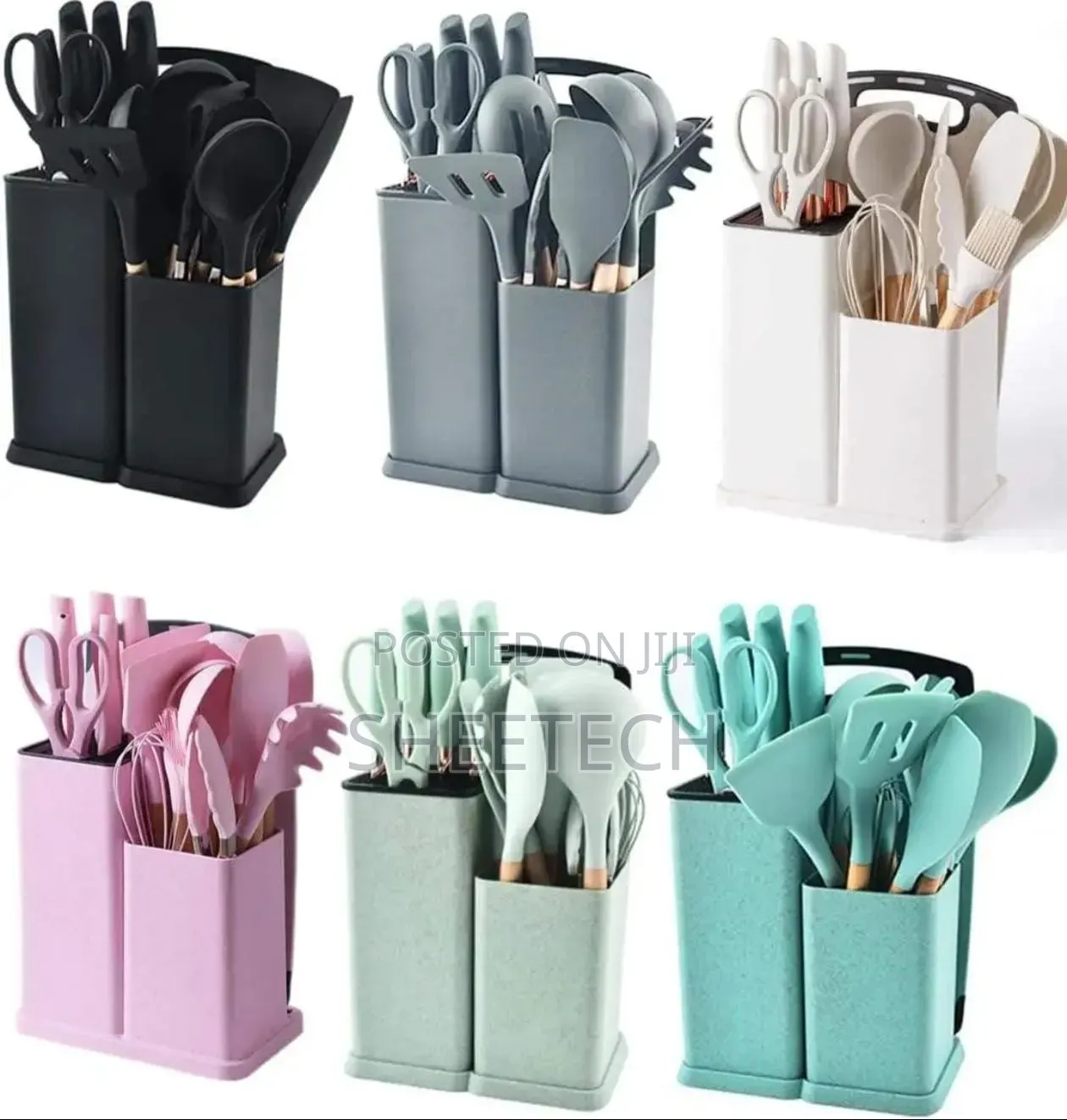 19 Pieces Silicon Spoon Set